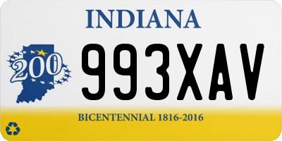 IN license plate 993XAV