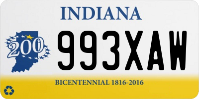 IN license plate 993XAW