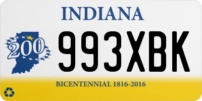 IN license plate 993XBK