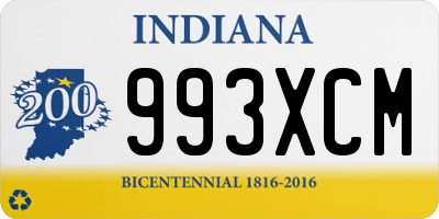 IN license plate 993XCM