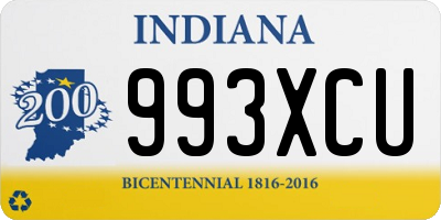 IN license plate 993XCU