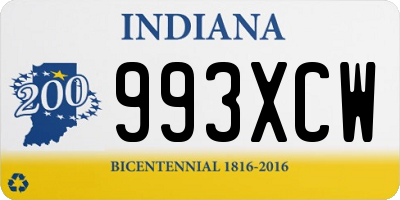 IN license plate 993XCW