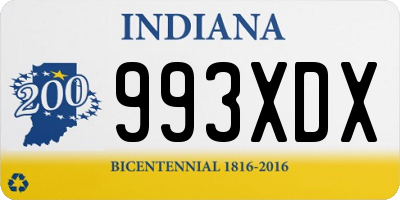 IN license plate 993XDX