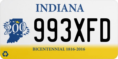 IN license plate 993XFD