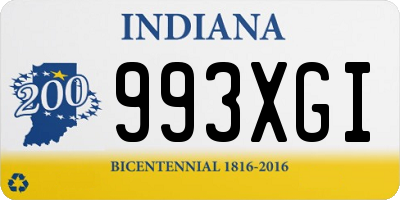 IN license plate 993XGI