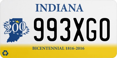 IN license plate 993XGO