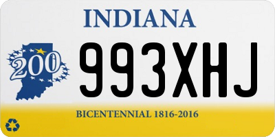 IN license plate 993XHJ