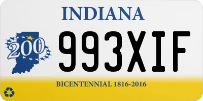 IN license plate 993XIF