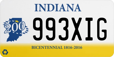 IN license plate 993XIG