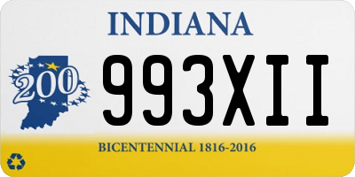 IN license plate 993XII