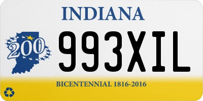 IN license plate 993XIL