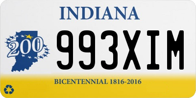 IN license plate 993XIM