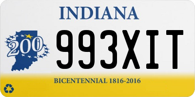 IN license plate 993XIT