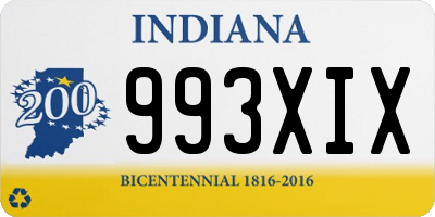 IN license plate 993XIX