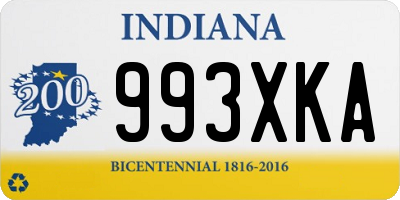 IN license plate 993XKA