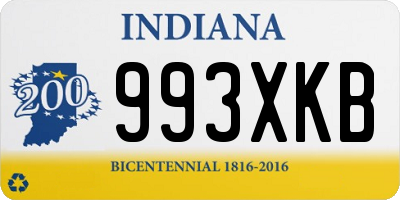 IN license plate 993XKB