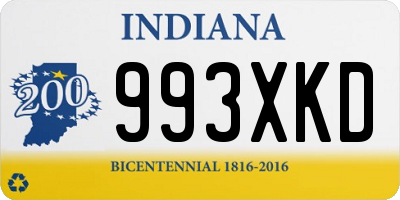 IN license plate 993XKD