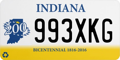 IN license plate 993XKG