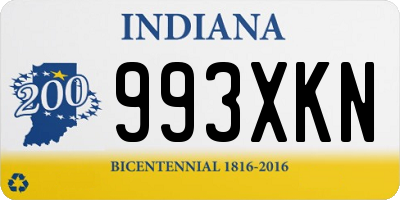 IN license plate 993XKN