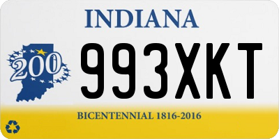 IN license plate 993XKT