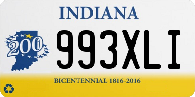 IN license plate 993XLI