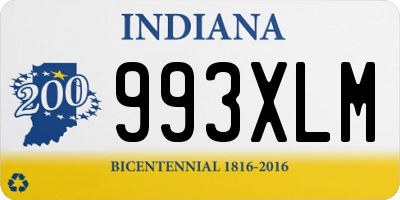 IN license plate 993XLM