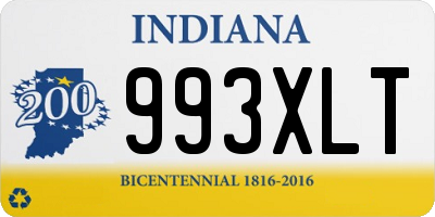 IN license plate 993XLT