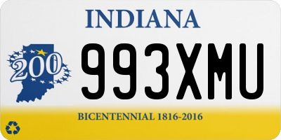 IN license plate 993XMU