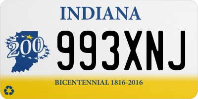 IN license plate 993XNJ