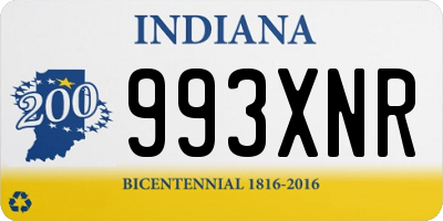 IN license plate 993XNR