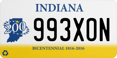 IN license plate 993XON