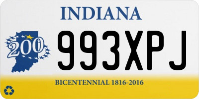 IN license plate 993XPJ