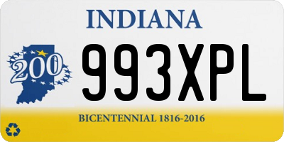 IN license plate 993XPL