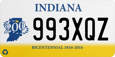 IN license plate 993XQZ