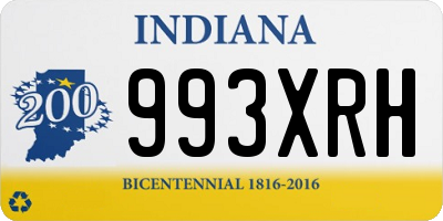 IN license plate 993XRH