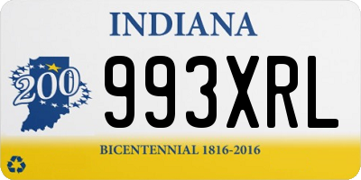 IN license plate 993XRL