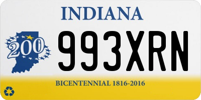 IN license plate 993XRN