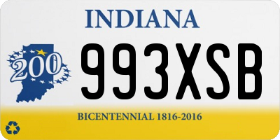 IN license plate 993XSB