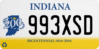 IN license plate 993XSD