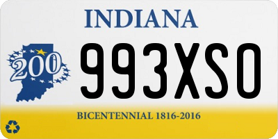 IN license plate 993XSO