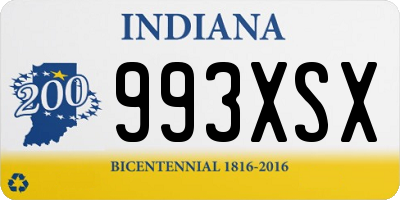 IN license plate 993XSX