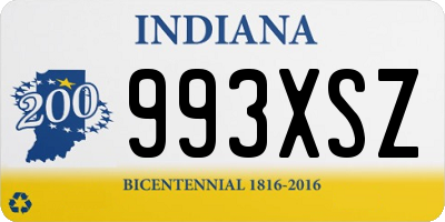 IN license plate 993XSZ