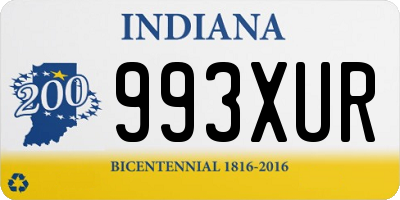 IN license plate 993XUR