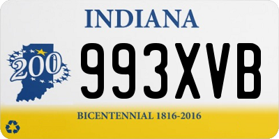 IN license plate 993XVB