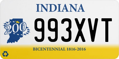 IN license plate 993XVT