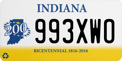 IN license plate 993XWO