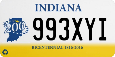 IN license plate 993XYI