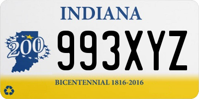 IN license plate 993XYZ