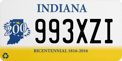 IN license plate 993XZI