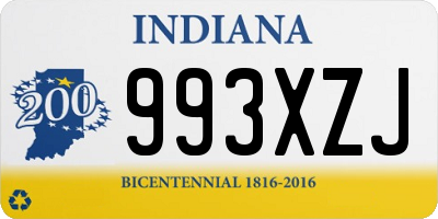 IN license plate 993XZJ